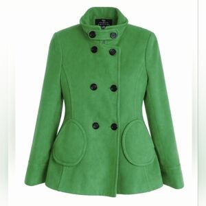Collection By Gallary- Kelly Green Double-Breasted Wool Pea Coat- Women's Size L